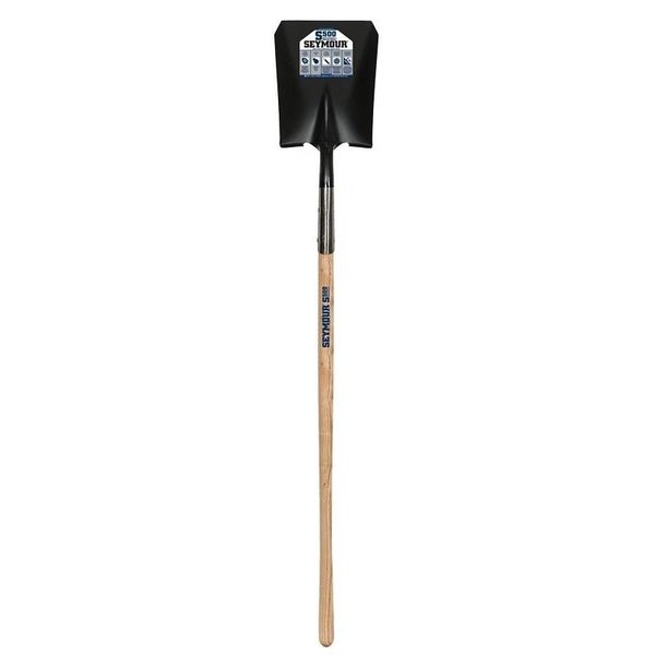 Seymour Midwest Square Point Shovel, 9-1/2 in W 14 ga Steel Blade, American Ashwood Handle 49345